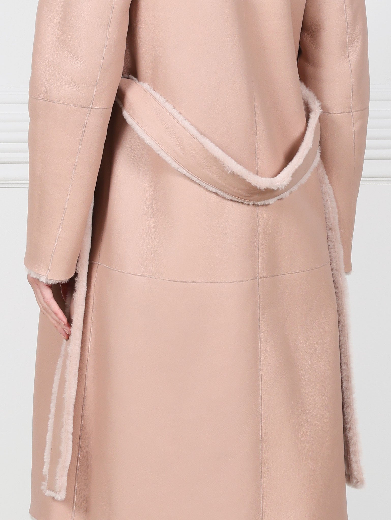 The Marilyn Reversible Belted Shearling Coat