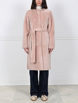The Marilyn Reversible Belted Shearling Coat