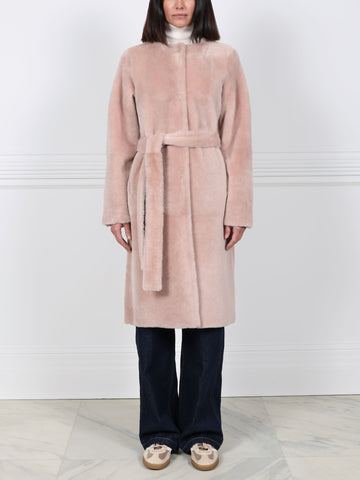 The Marilyn Reversible Belted Shearling Coat