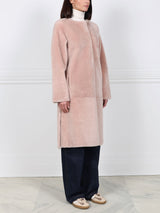 The Marilyn Reversible Belted Shearling Coat