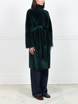 The Marilyn Reversible Belted Shearling Coat
