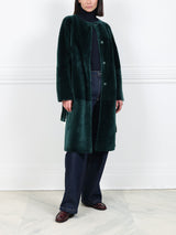The Marilyn Reversible Belted Shearling Coat