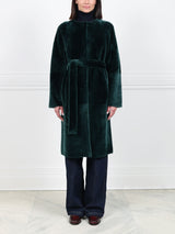The Marilyn Reversible Belted Shearling Coat