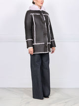 Hooded Shearling Coat With Toggles