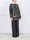 Hooded Shearling Coat With Toggles