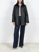 The Stasia Reversible Patent Shearling Jacket