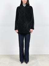 The Stasia Reversible Patent Shearling Jacket