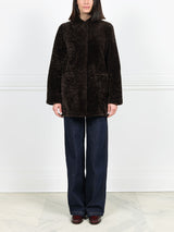 The Stasia Reversible Patent Shearling Jacket