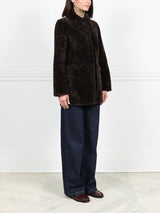 The Stasia Reversible Patent Shearling Jacket