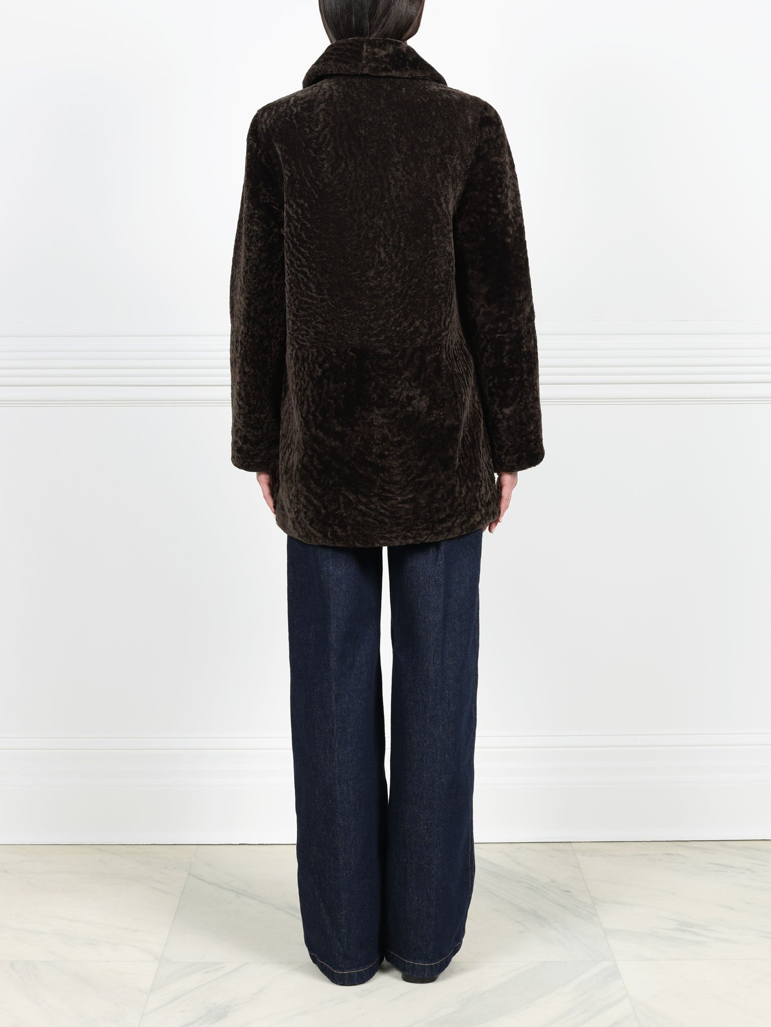 The Stasia Reversible Patent Shearling Jacket