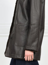 The Stasia Reversible Patent Shearling Jacket
