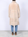 Merino Shearling Coat with Striped Inserts