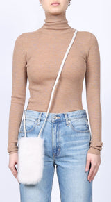 Cashmere Shearling Phone Bag