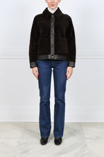 The Melina  Shearling Jacket with Leather Trim