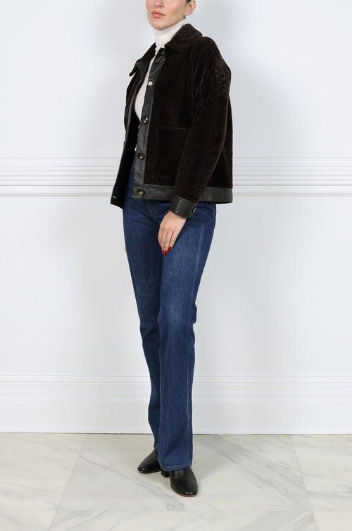 The Melina  Shearling Jacket with Leather Trim