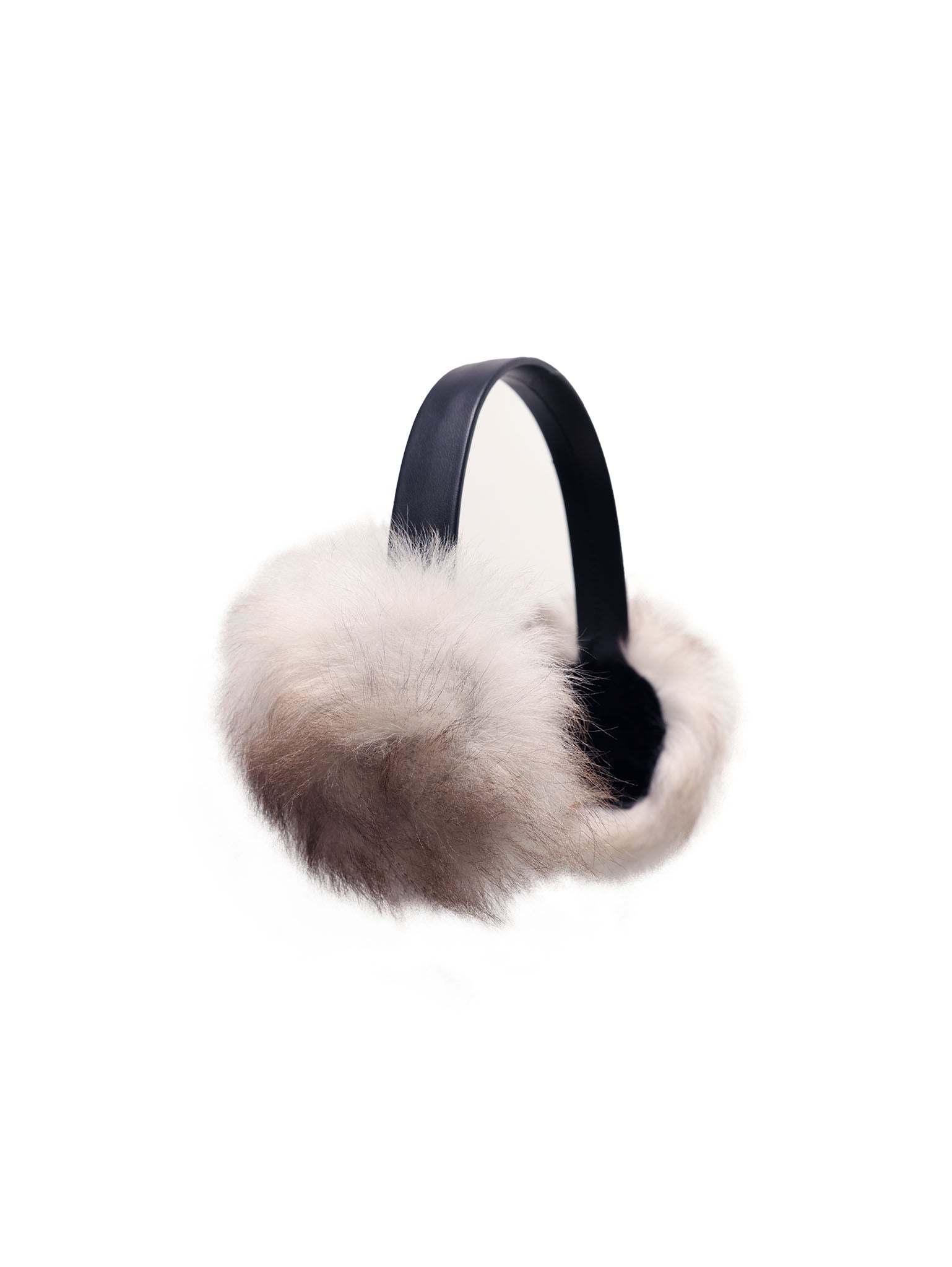Two Toned Toscana Shearling Earmuffs with Leather Band