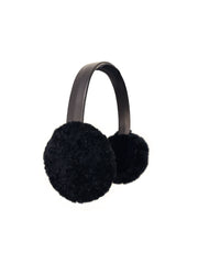 Curly Shearling Earmuffs in Black, Brown and Blue