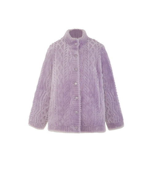 10838-LAVENDER-CABLE-KNIT-GROOVED-SHEARLING-JACKET