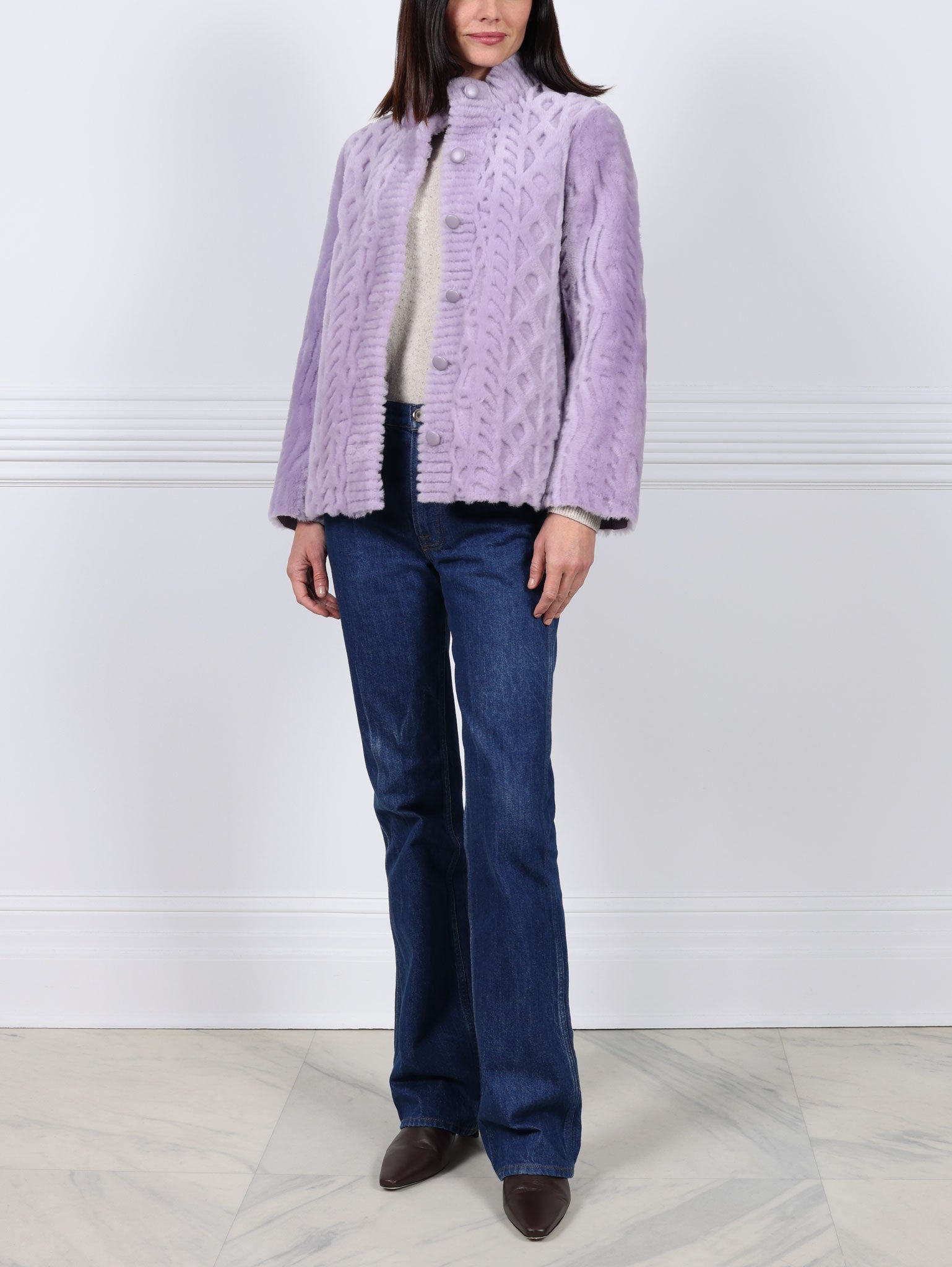 The Allie Shearling Grooved Jacket