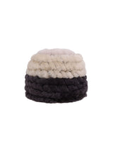 Tri-Color Knitted Shearling Hat