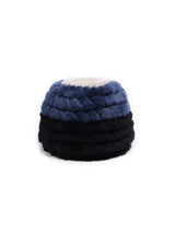 Tri-Color Knitted Shearling Hat