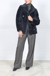 The Jackie O Navy Shearling Pea Jacket