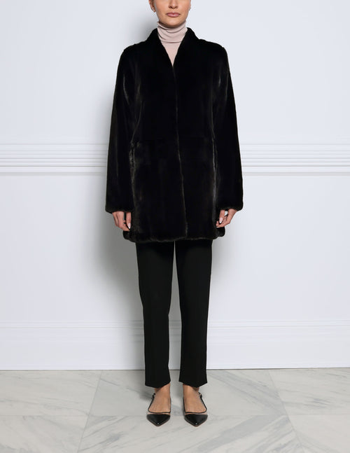 black-rounded-v-neck-mink-coat-frontl-view-