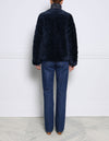 The Wrenley Cable Knit Grooved Shearling Jacket