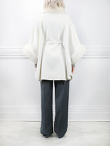The Jayden Double Face Cashmere Cape with Sable Fur Trim