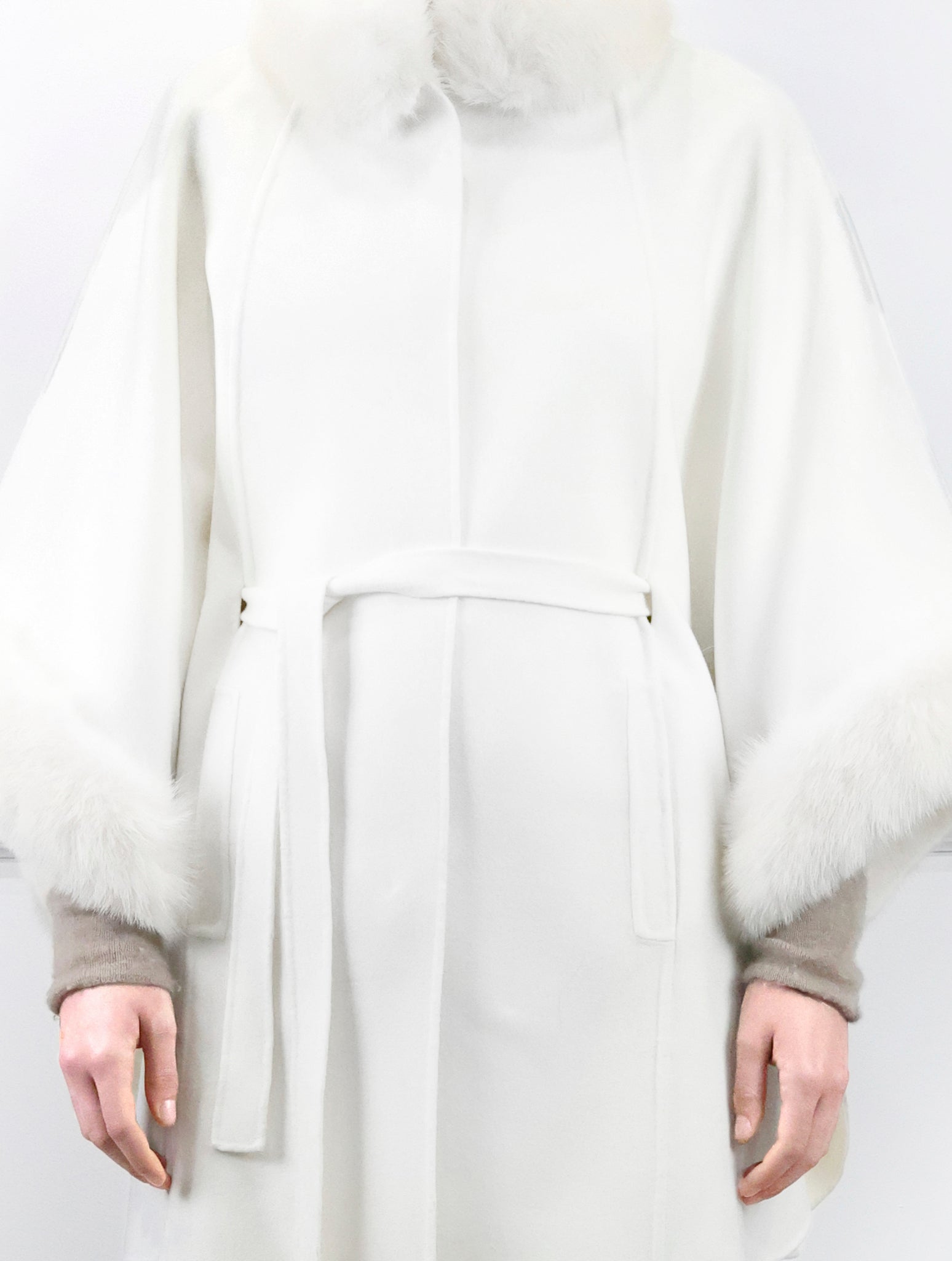 The Jayden Double Face Cashmere Cape with Sable Fur Trim