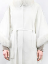 The Jayden Double Face Cashmere Cape with Sable Fur Trim