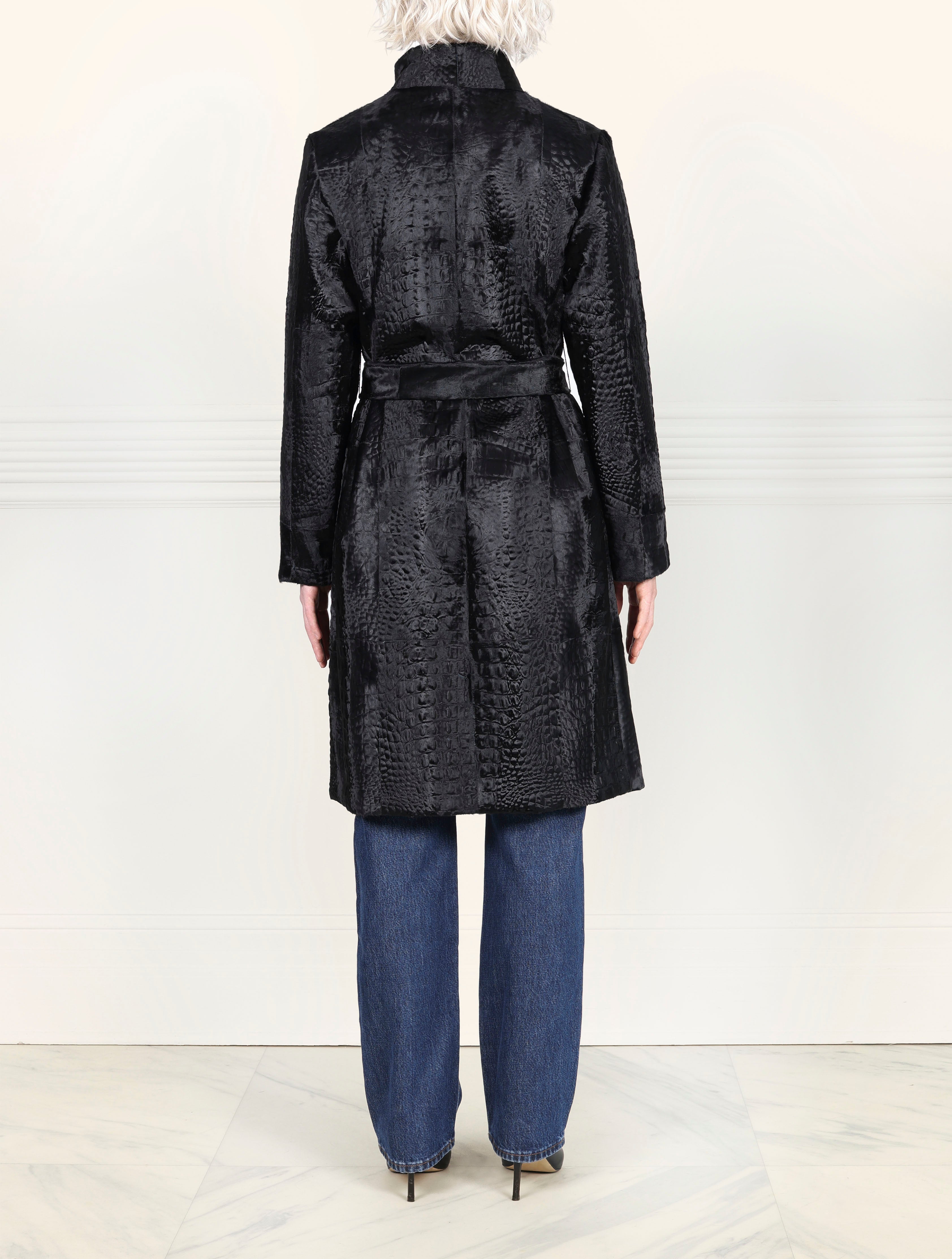 The Linda Coat in Embossed Lamb