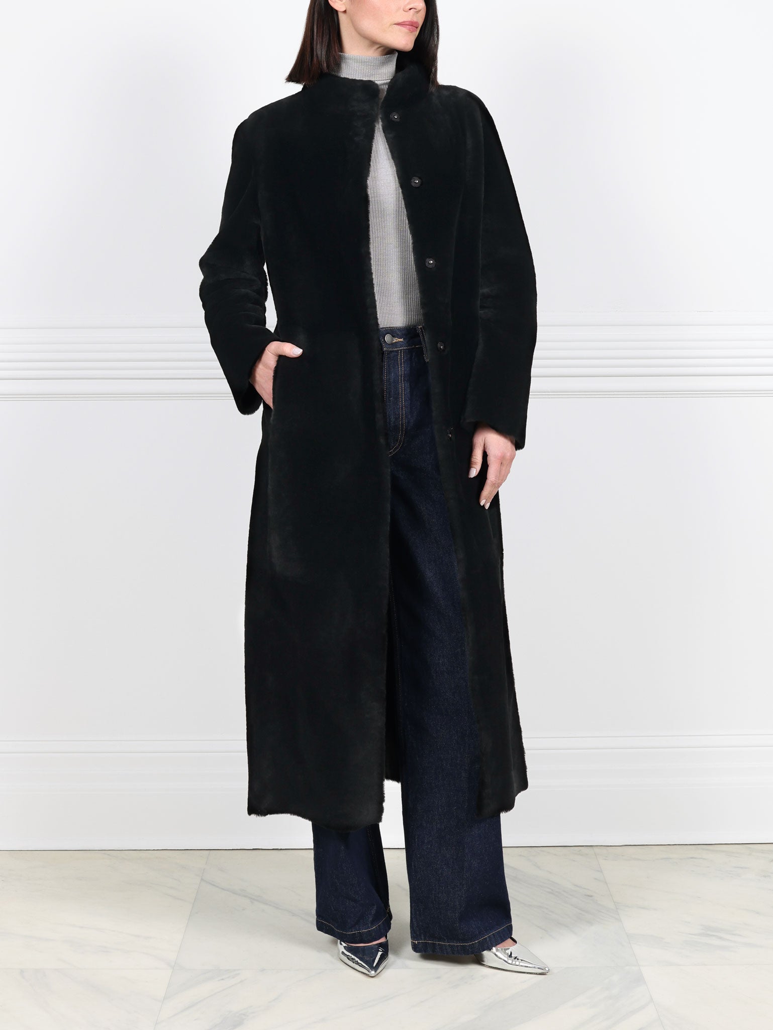 The Antonia Shearling Wrap Coat