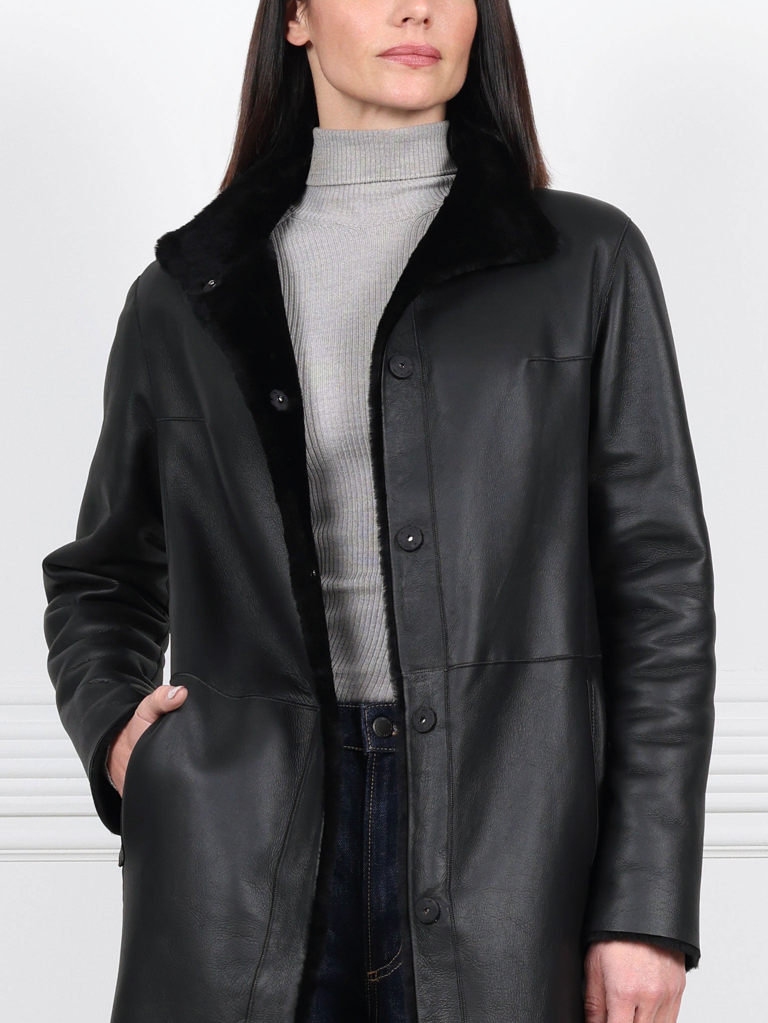 The Antonia Shearling Wrap Coat