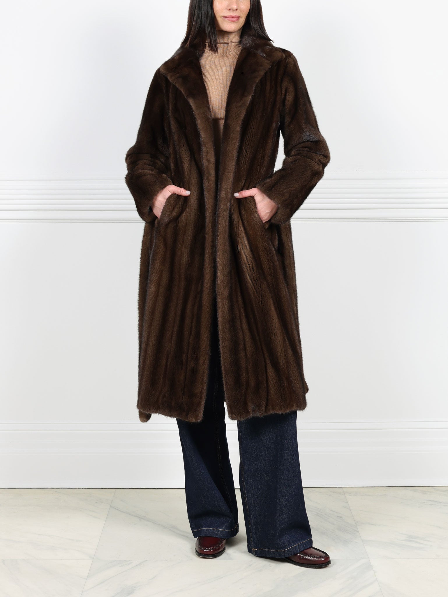Mink Fur Wrap Coat