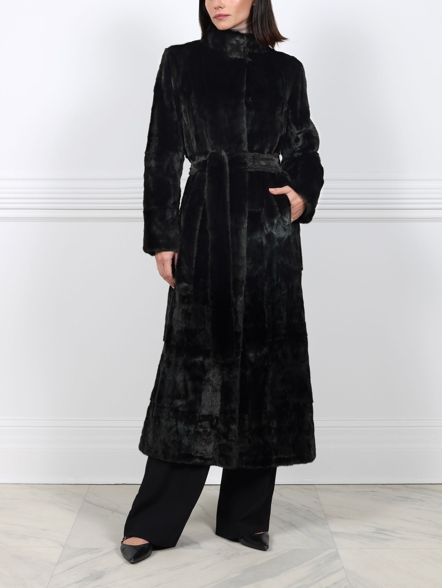 The Claudia Black Ermine Fur Coat