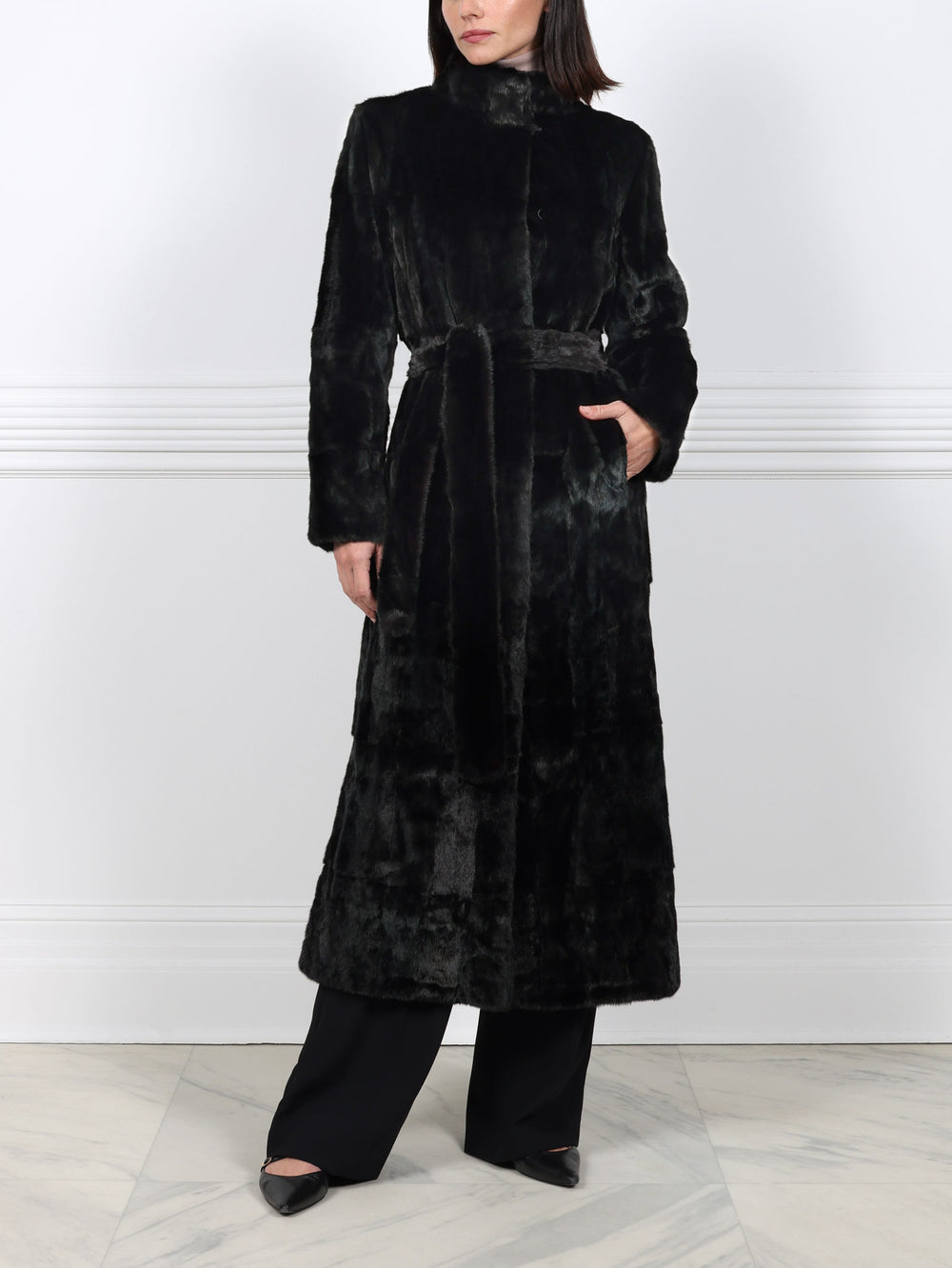 The Claudia Black Ermine Fur Coat