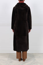 Hooded Reversible Merino Shearling Coat