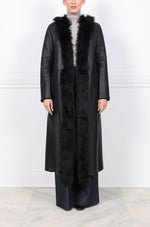 Reversible Merino Shearling Coat with Long Hair Toscana Trim