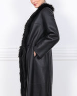 Reversible Merino Shearling Coat with Long Hair Toscana Trim