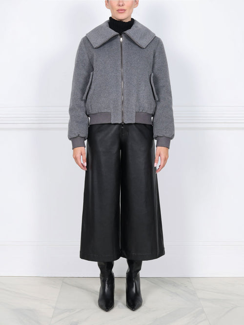 Fur Lined Wool Bomber