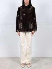 The Skye Shearling Jacket With Crystal Starbursts