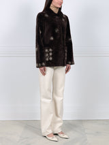 The Skye Shearling Jacket With Crystal Starbursts