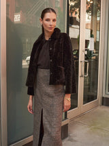 The Anastasia Reversible Crop Shearling Jacket