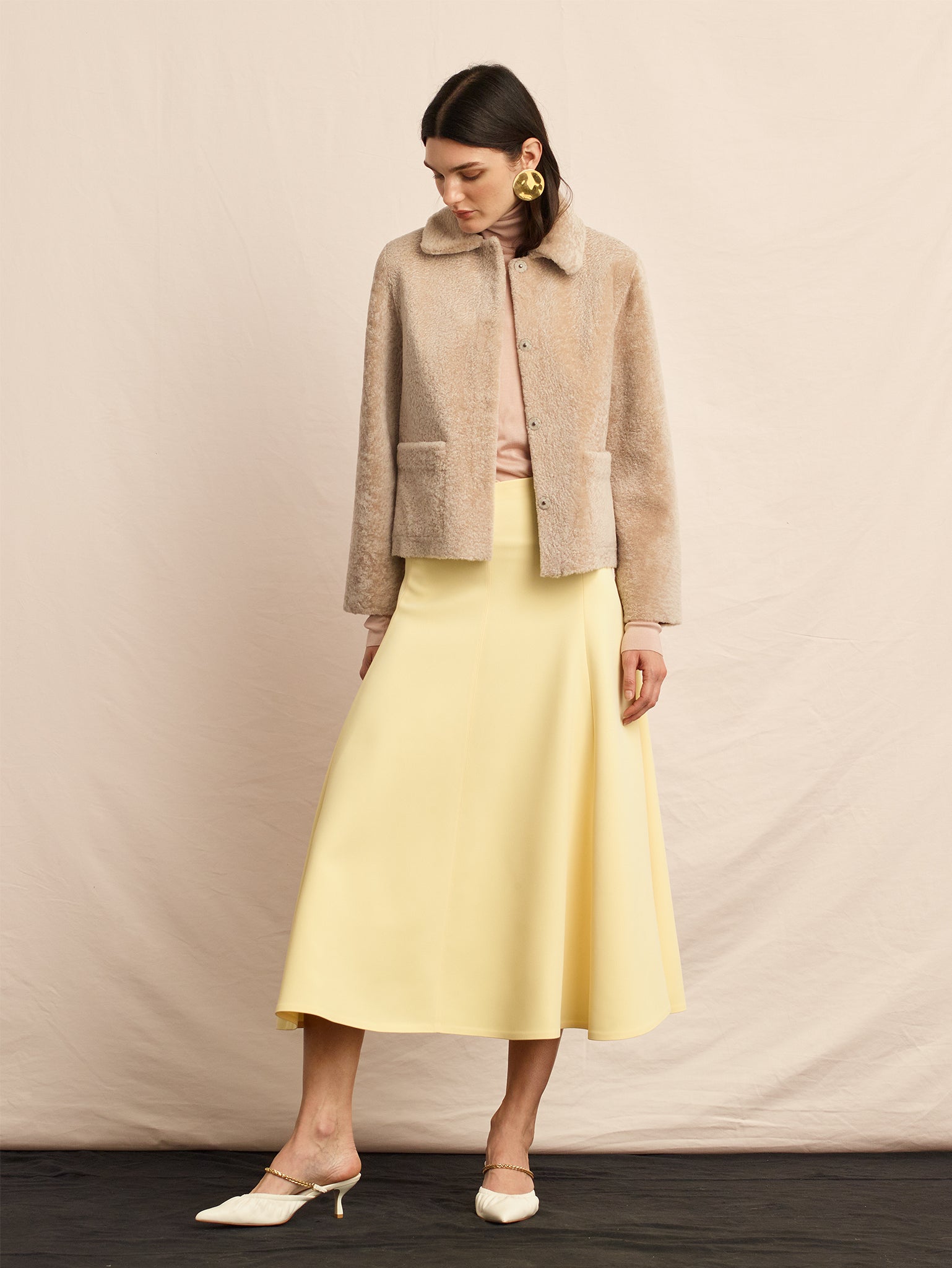 The Anastasia Reversible Crop Shearling Jacket