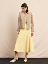 The Anastasia Reversible Crop Shearling Jacket