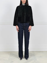 The Anastasia Reversible Crop Shearling Jacket