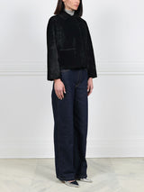 The Anastasia Reversible Crop Shearling Jacket