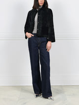 The Anastasia Reversible Crop Shearling Jacket