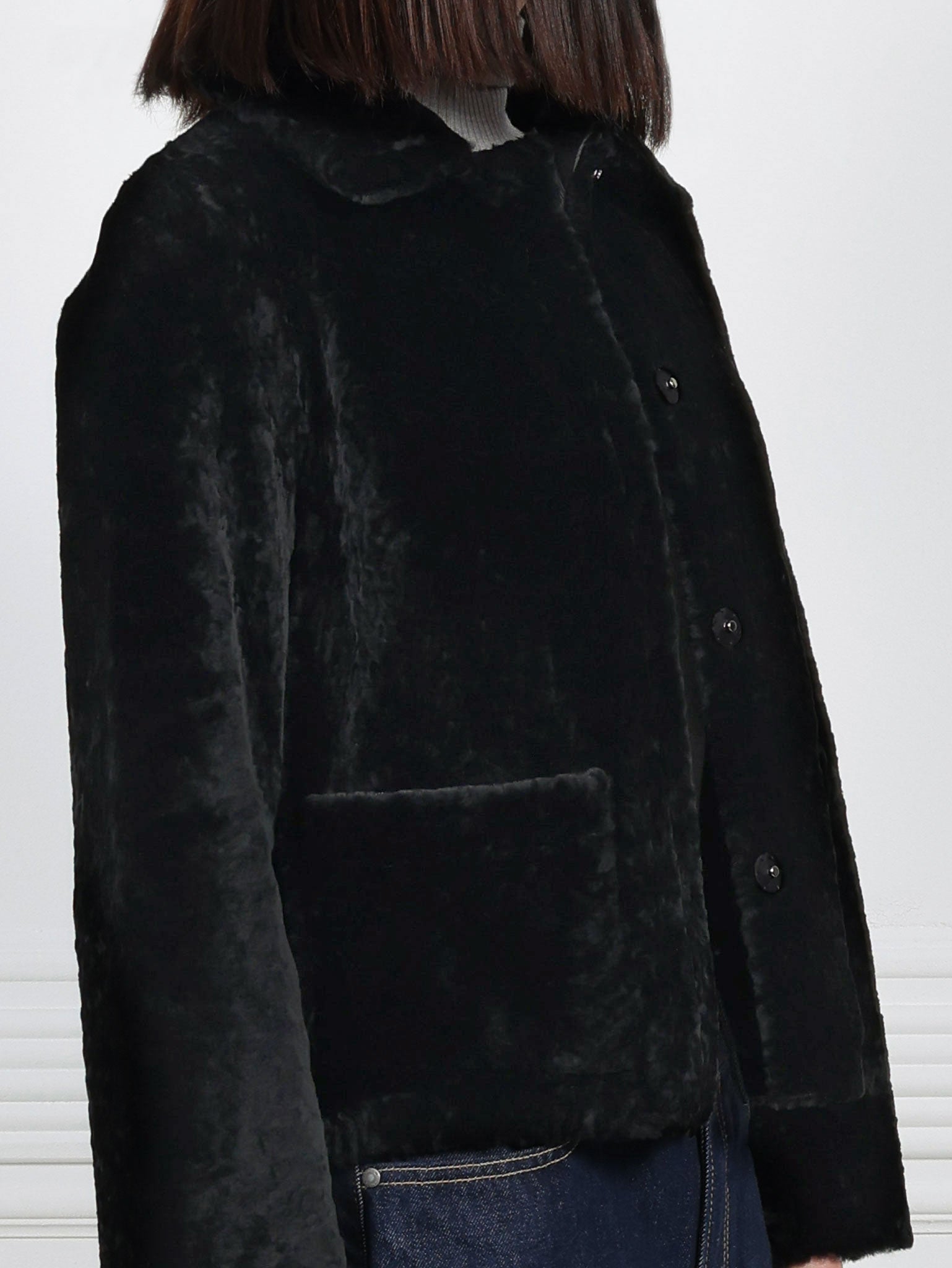 The Anastasia Reversible Crop Shearling Jacket